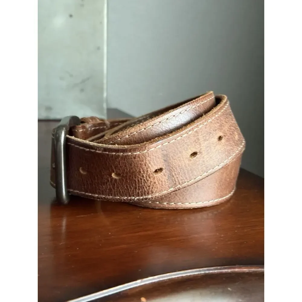 Levis Denizen Brown Genuine Leather Work Belt Mens M 32 34 36